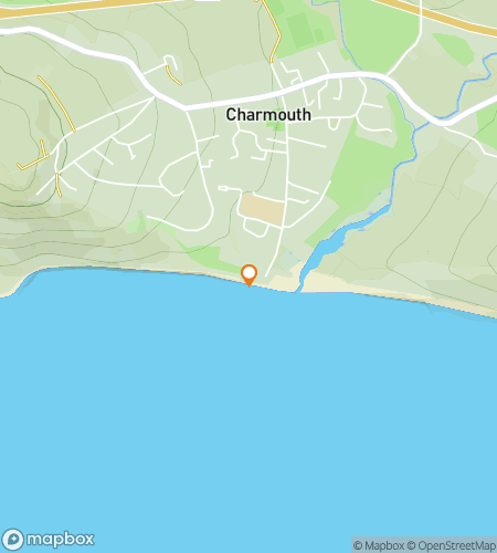 Map of scavenger hunt walking tour for Charmouth's Secrets of the Jurassic Shore