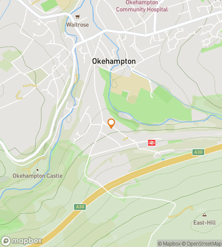 Map of scavenger hunt walking tour for Okehamptons Downtown Delightful Discovery