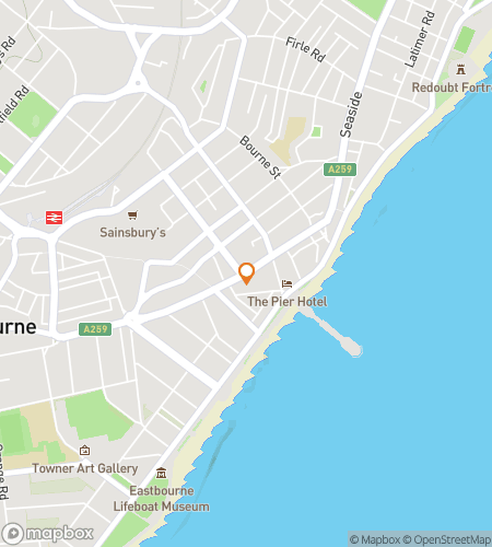 Map of scavenger hunt walking tour for Pier Pressure: The Eastbourne Challenge