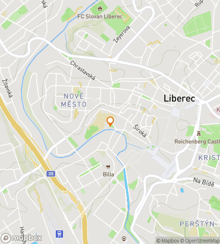 Map of scavenger hunt walking tour for From Plaza to Peaks: Liberec Hunt