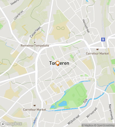 Map of scavenger hunt walking tour for Tongeren Treasure Trove Hunt