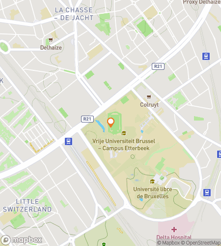 Map of scavenger hunt walking tour for The Great VUB-enture