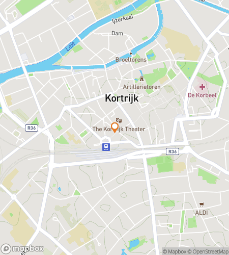 Map of scavenger hunt walking tour for Kortrijk's Bridges & Battles Hunt