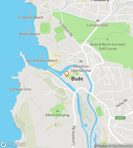 Kaart van wandeltocht speurtocht voor Bude Castle Clue Quest