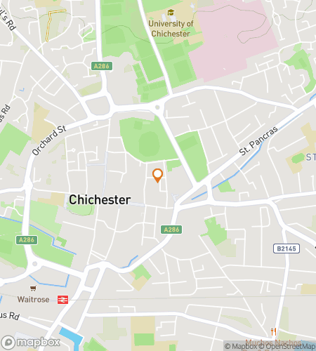 Map of scavenger hunt walking tour for Whispers of the Walled City: The Chichester Adventure