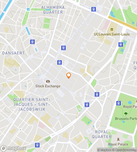 Map of scavenger hunt walking tour for Brussels Bar Crawl