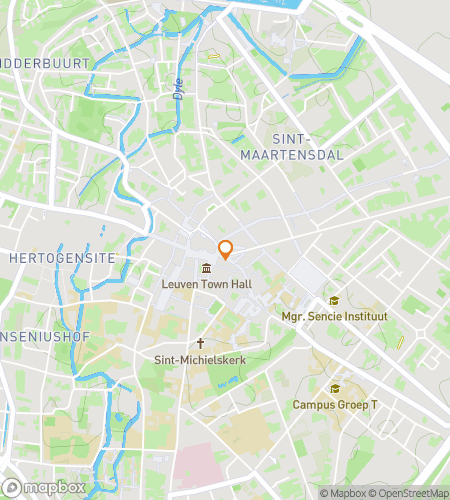 Map of scavenger hunt walking tour for Leuven scavenger hunt