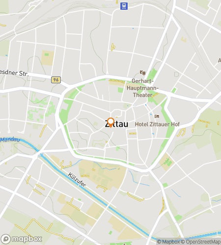 Mappa del tour a piedi di caccia al tesoro per Borders & Bells di Zittau