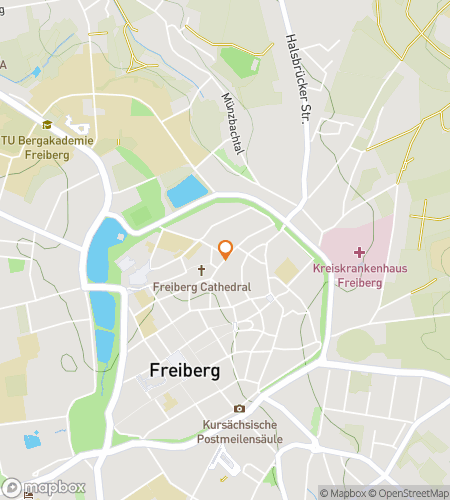 Map of scavenger hunt walking tour for Freiberg Cathedral & Craft Hunt