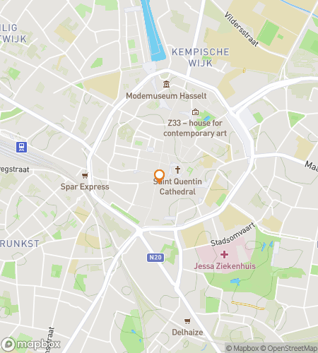 Map of scavenger hunt walking tour for Hasselts Hustle for Wisdom