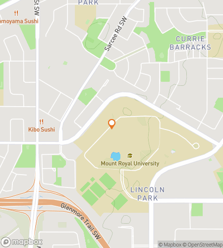 Map of scavenger hunt walking tour for Cowboy Clues & Calgary Views