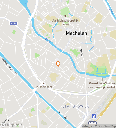 Map of scavenger hunt walking tour for From Cathedral to Canal: The Mechelen Hunt