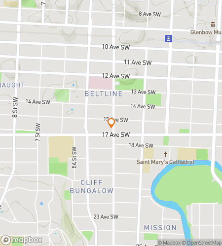 Map of scavenger hunt walking tour for Cal-Gory Nights&colon; The Haunted Calgary Hunt