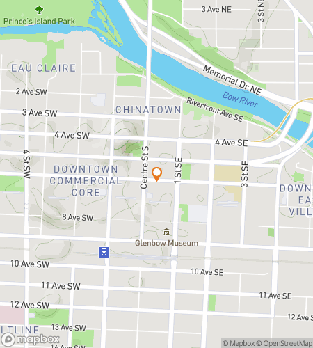 Map of scavenger hunt walking tour for Calgary Culture and Fun