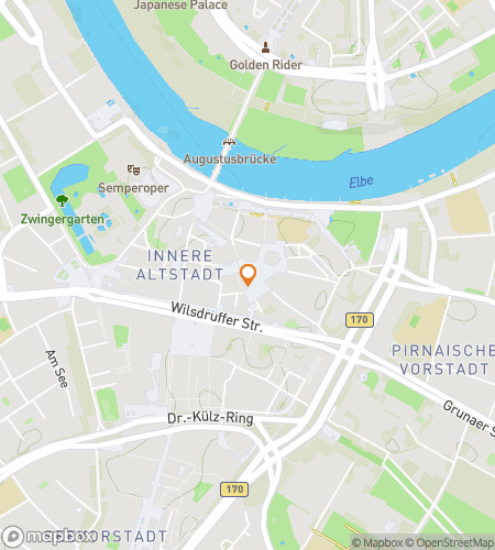 Mapa de recorrido a pie de búsqueda del tesoro para Búsqueda del Tesoro de Dresde