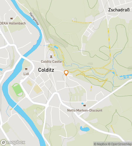 Mappa del tour a piedi con caccia al tesoro per Colditz: Segreti Dietro le Mura della Fortezza