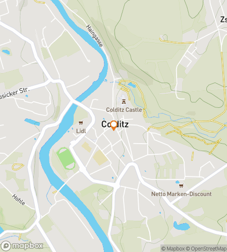 Map of scavenger hunt walking tour for Colditz Castle, Craft & Hidden Stories Team Hunt