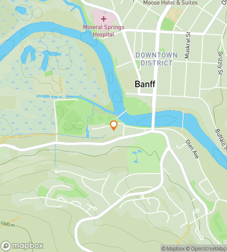 Map of scavenger hunt walking tour for Go Big in Banff: The Rec Quest