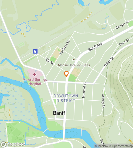 Map of scavenger hunt walking tour for The Banff Wonderwall