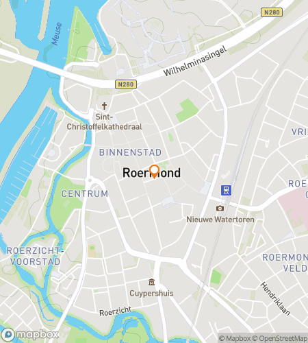 Map of scavenger hunt walking tour for Roermond Riddles & Revelry