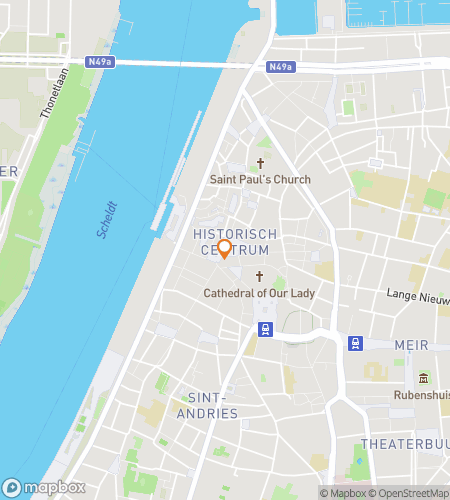 Map of scavenger hunt walking tour for The Marvelous Art of Antwerpen