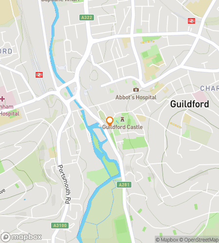 Map of scavenger hunt walking tour for Phantoms of Guildford: A Haunted Hunt