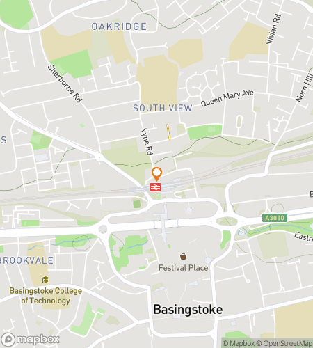 แผนที่ทัวร์เดินล่าสมบัติสำหรับ Rails, Ruins & Revolutions: The Basingstoke Hunt