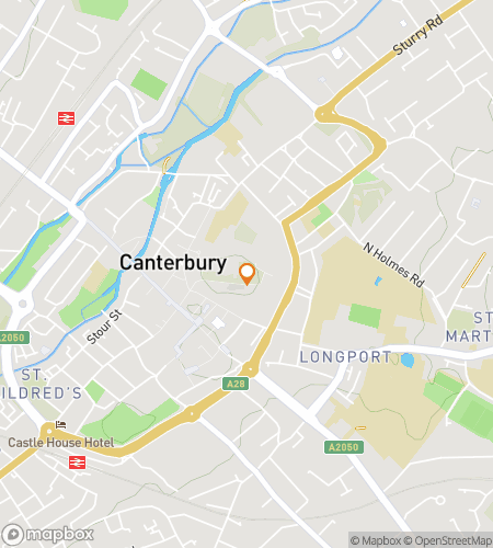 Karta över skattjaktsvandring för Canterbury Stones, Stories, and Team Glory