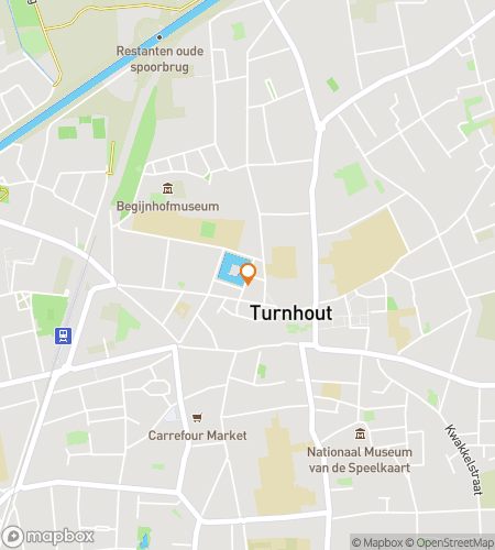 Map of scavenger hunt walking tour for Paths & Past: The Oud-Turnhout Explorer