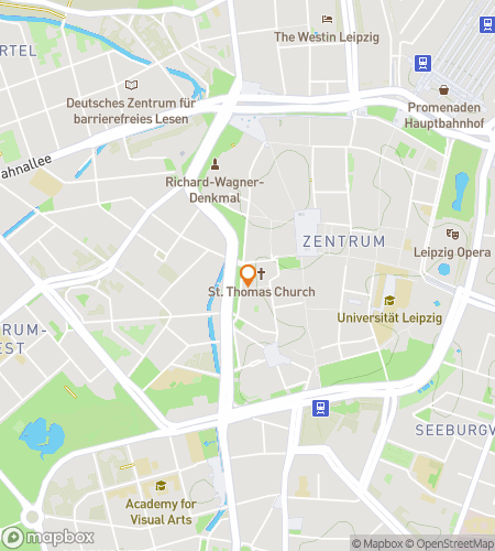 Map of scavenger hunt walking tour for Leipzig Larks Treasure Trail