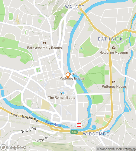 Map of scavenger hunt walking tour for Beyond the Waters Bath Audio Tour Adventure