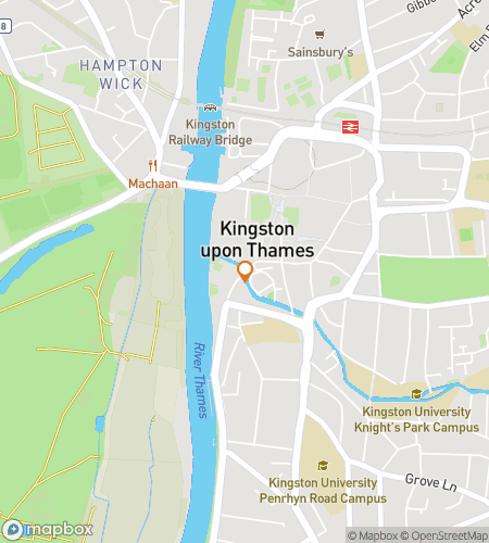 Map of scavenger hunt walking tour for Kingston Quest: Thames-tastic Treasures