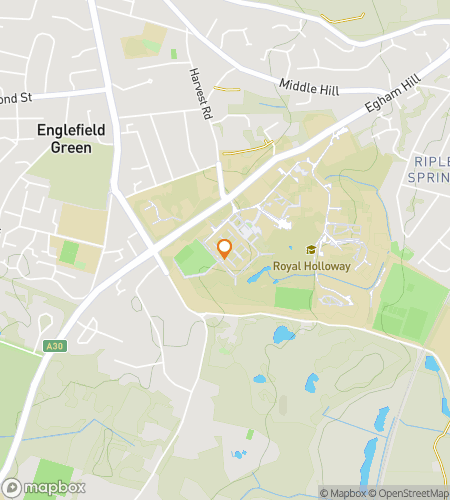 Map of scavenger hunt walking tour for Royal Holloway, University Hunt