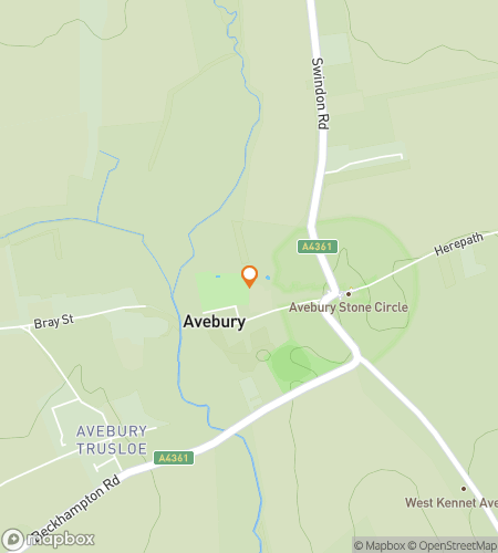 Kart over skattejakt-vandreturen for Avebury Stones, Stories & Manor Paths Hunt