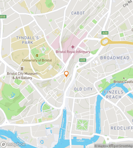 Map of scavenger hunt walking tour for University of Bristol Hunt