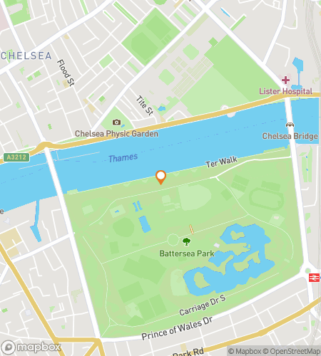 Map of scavenger hunt walking tour for Pagodas & Playgrounds: The Battersea Park Hunt