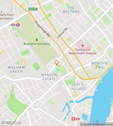 Map of scavenger hunt walking tour for Fulham‘s Fanciful Findings Frolic