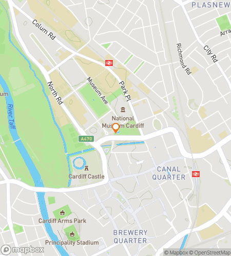 Map of scavenger hunt walking tour for Cardiff’s Dragon Trail Quest