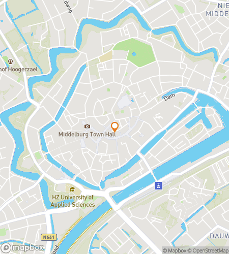 Map of scavenger hunt walking tour for The Flow of Zeeland Hunt