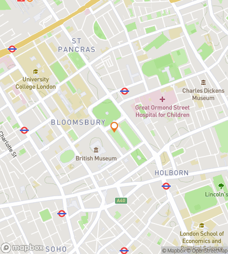 Map of scavenger hunt walking tour for Bloomsbury Bounty Bonanza