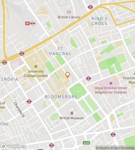 Map of scavenger hunt walking tour for Bloomsbury Rebels, Relics & Reflections