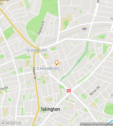 Map of scavenger hunt walking tour for Downtown Canonbury Caper