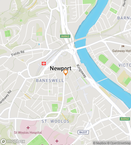 Map of scavenger hunt walking tour for  Newport Wales Scavenger Hunt