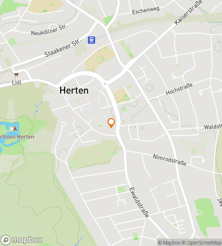 Map of scavenger hunt walking tour for Herten‘s Hidden Treasures Hunt