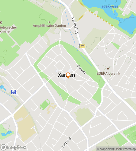 Mapa do passeio a pé de caça ao tesouro para Pedras Antigas, Histórias Secretas de Xanten