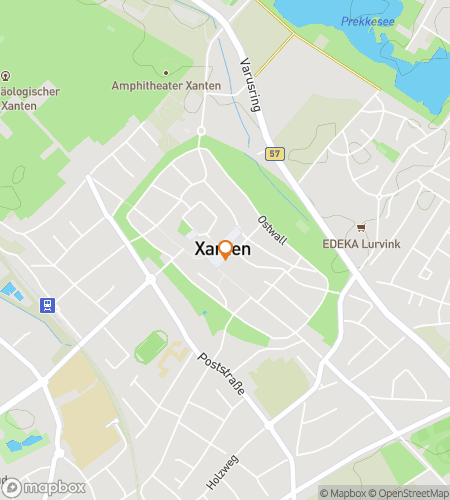 Map of scavenger hunt walking tour for Ancient Stones, Hidden Stories of Xanten