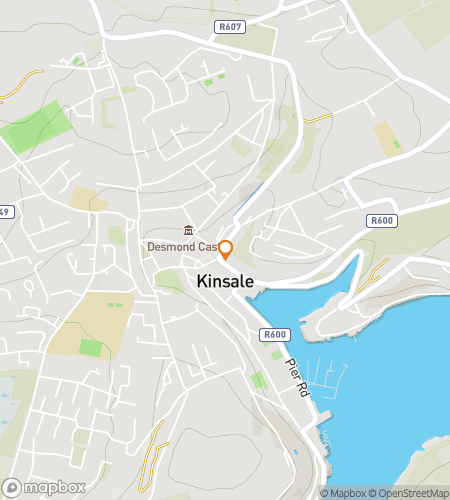 Kartta kaupunkiseikkailukävelykierroksesta The Kinsale HaUNTINGiin