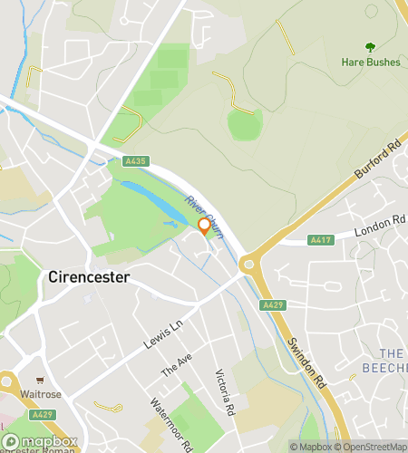 Kort over skattejagt-gåtur for Fra romere til kongelige: Cirencester-udfordringen