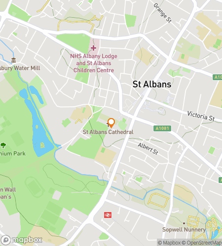 Map of scavenger hunt walking tour for St Albans Ghost Hunt