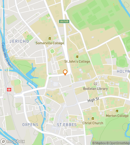 Map of scavenger hunt walking tour for Dreaming Spires Oxford Audio Tour Adventure